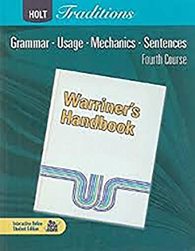 Stock image for Holt Traditions Warriner*s Handbook: Chapter Tests With Answer Key Grade 10 Fourth Course for sale by dsmbooks