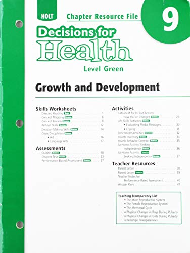 Stock image for Decisions for Health: Chapter Resource File Level Green Chapter 9: Growth and Development for sale by dsmbooks