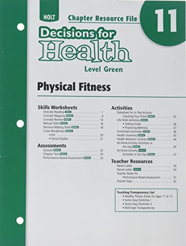 Stock image for Decisions for Health: Chapter Resource File Level Green Chapter 11: Physical Fitness for sale by dsmbooks