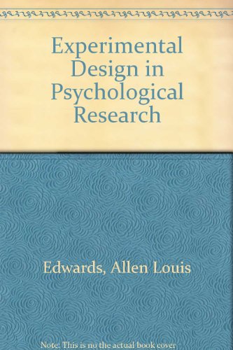 Beispielbild fr Experimental Design in Psychological Research zum Verkauf von Reuseabook