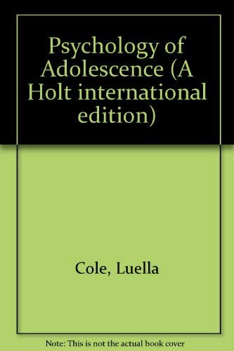 9780039100575: Psychology of Adolescence