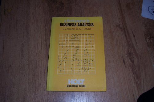 Stock image for A First Course in Business Analysis for sale by Ryde Bookshop Ltd