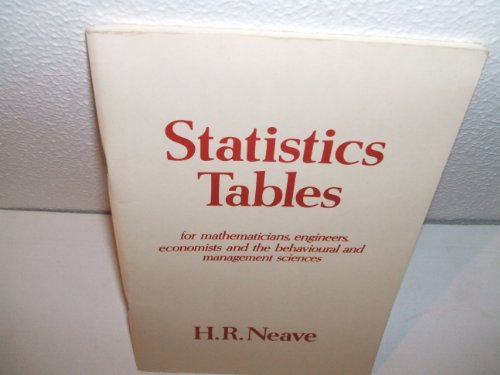 Imagen de archivo de Statistics Tables a la venta por Wonder Book