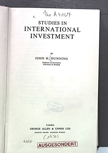 9780043320389: Studies in international investment,