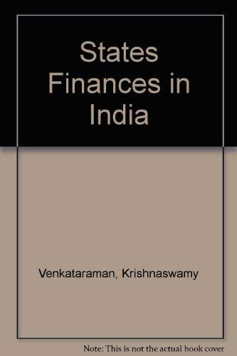 Stock image for States Finances in India for sale by Kennys Bookshop and Art Galleries Ltd.