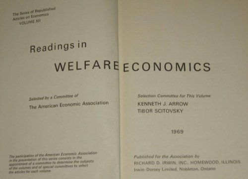 Imagen de archivo de Readings in Welfare Economics (American Economic Association) a la venta por ThriftBooks-Atlanta