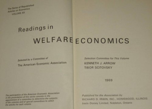 Stock image for Readings in Welfare Economics (American Economic Association) for sale by ThriftBooks-Atlanta
