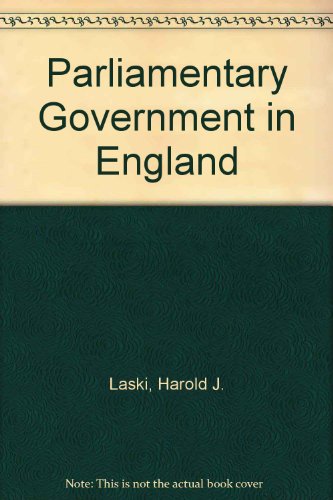 9780043540121: Parliamentary Government in England