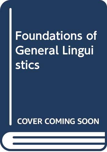 Beispielbild fr Foundations of General Linguistics zum Verkauf von AwesomeBooks