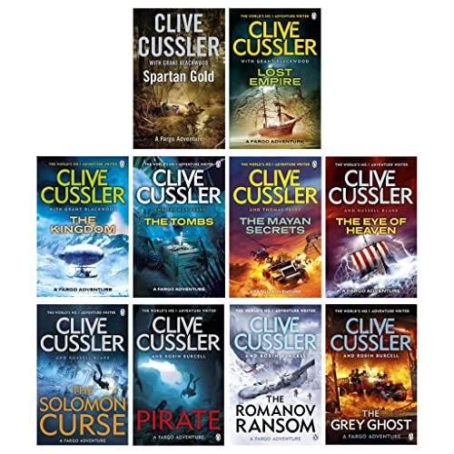 Stock image for A Sam and Remi Fargo Adventure 10 Books Collection Set (Spartan Gold, Lost Empire, The Kingdom, The Tombs, The Mayan Secrets, The Eye of Heaven, The Solomon Curse, Pirate, Romanov Ransom & Grey Ghost) for sale by Books Unplugged