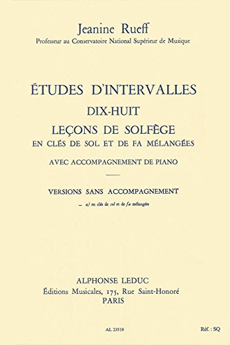 9780046235192: ETUDES D'INTERVALLES 18 LECONS DE SOLFEGE 2 CLES VERSION A SANS ACCT