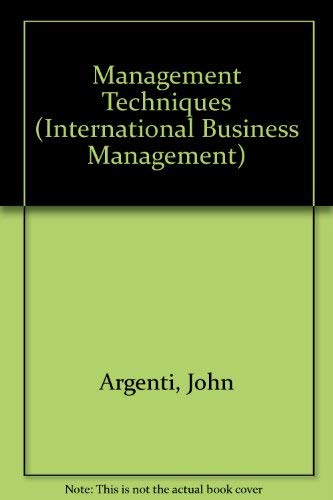Stock image for Management Techniques (International Business Management) for sale by Hay-on-Wye Booksellers