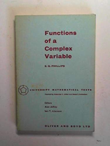9780050013113: Functions of a Complex Variable (University Mathematical Texts)