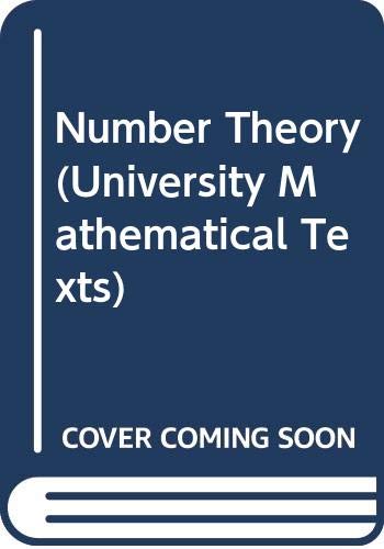 Stock image for Number Theory (University Mathematical Texts) for sale by Better World Books