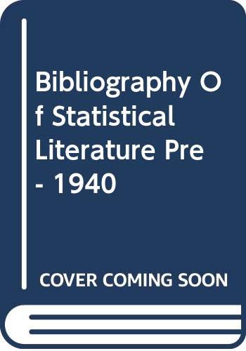 9780050016381: Bibliography of statistical literature