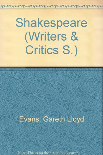 9780050021507: Shakespeare: v. 2 (Writers & Critics S.)