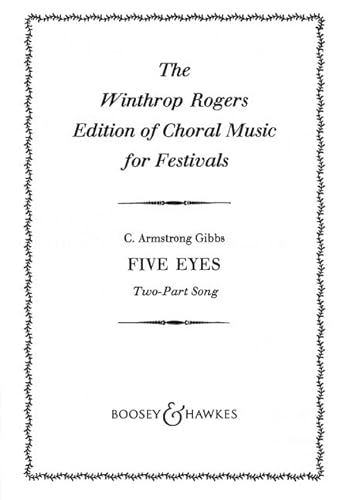 Beispielbild fr Five Eyes: Two-Part Song. high voices (SA) and piano. Partition de ch"ur. zum Verkauf von WorldofBooks