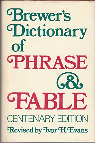 Imagen de archivo de Brewer's dictionary of phrase and fable a la venta por Wonder Book