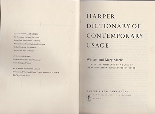 9780060130626: Harper dictionary of contemporary usage