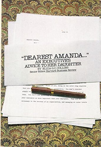 Beispielbild fr "Dearest Amanda" an Executive's Advice to Her Daughter zum Verkauf von SecondSale
