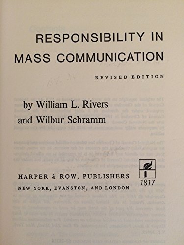 Imagen de archivo de Responsibility in Mass Communication a la venta por Better World Books