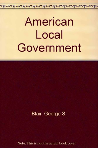 Stock image for American Local Government for sale by Better World Books