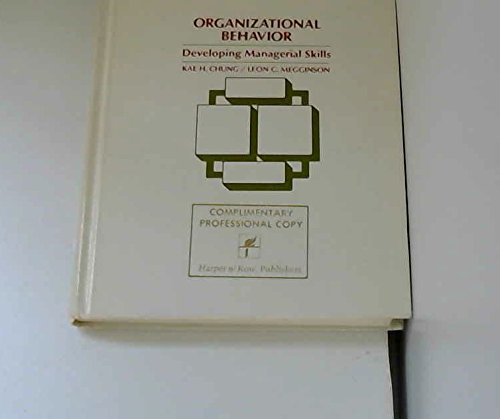Imagen de archivo de Organizational Behavior : Developing Managerial Skills a la venta por Better World Books