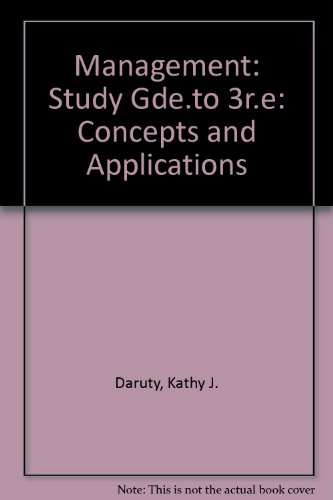 9780060414726: Management: Study Gde.to 3r.e: Concepts and Applications