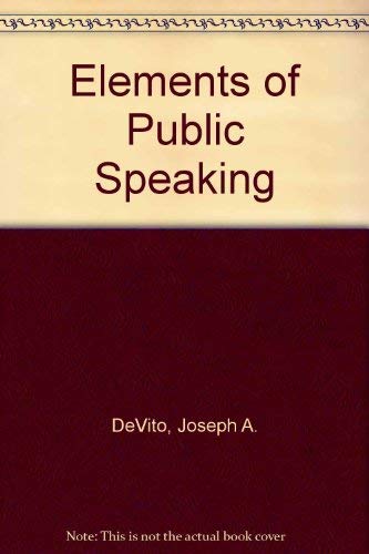 Imagen de archivo de Elements of Public Speaking a la venta por POQUETTE'S BOOKS