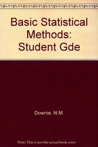 9780060417321: Student Gde (Basic Statistical Methods)