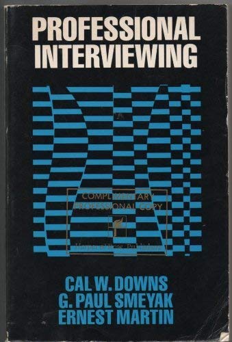 Beispielbild fr Professional Interviewing Downs zum Verkauf von POQUETTE'S BOOKS