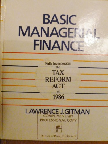 Stock image for Basic Managerial Finance for sale by Top Notch Books