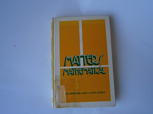 9780060428037: Title: Matters mathematical
