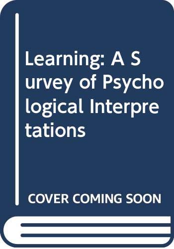 Imagen de archivo de Learning : A Survey of Psychological Interpretations a la venta por Better World Books