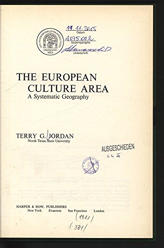 9780060434489: European Culture Area: A Systematic Geography (Harper and Row series in geography) [Idioma Ingls]