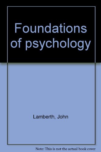 Imagen de archivo de Foundations of psychology a la venta por SecondSale