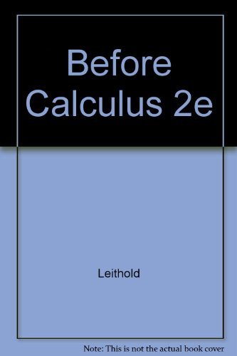 Stock image for Before Calculus: Functions, Graphs, and Analytic Geometry for sale by ThriftBooks-Atlanta