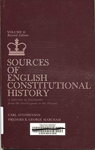 9780060442033: Sources of English Constitutional History: v. 2