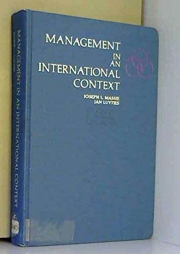 Management in an international context (9780060442668) by Massie, Joseph L