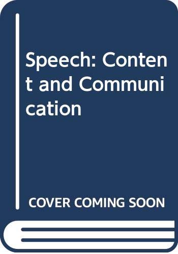 Stock image for Speech: Content and Communication for sale by Marissa's Books and Gifts