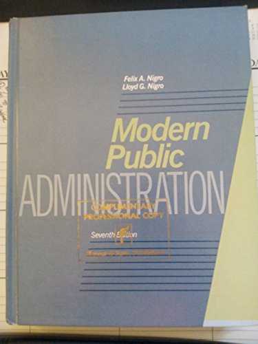 Stock image for Modern Public Administration for sale by The Book Spot