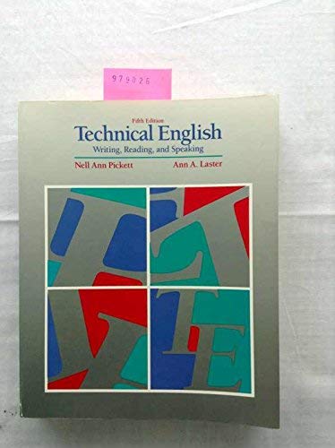 Imagen de archivo de Technical English: Writing, Reading and Speaking a la venta por Wonder Book