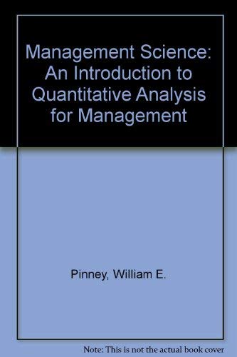 Stock image for Management science: An introduction to quantitative analysis for management for sale by HPB-Red