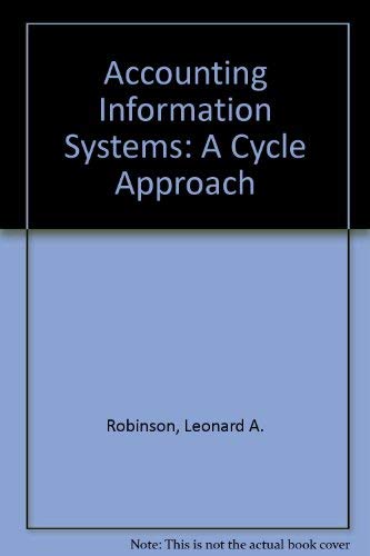 Beispielbild fr Accounting Information Systems: A Cycle Approach: Second Edition zum Verkauf von P.C. Schmidt, Bookseller