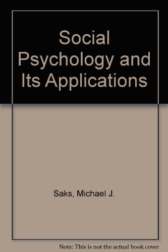 Beispielbild fr Social Psychology and Its Applications zum Verkauf von WorldofBooks