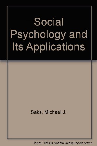9780060456986: Social Psychology and Its Applications
