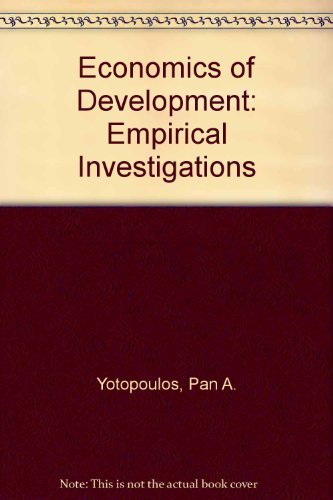 Beispielbild fr Economics of Development : Empirical Investigations zum Verkauf von Better World Books