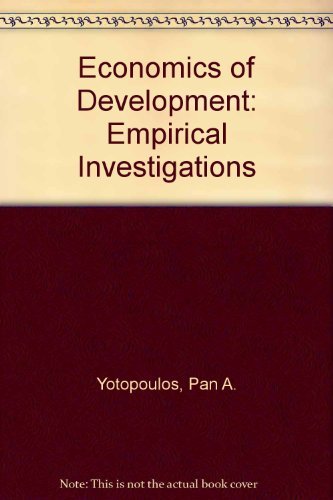 Imagen de archivo de Economics of Development : Empirical Investigations a la venta por Better World Books