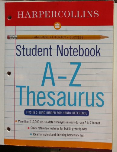9780060595470: Harpercollins Student Notebook A-Z Thesaurus