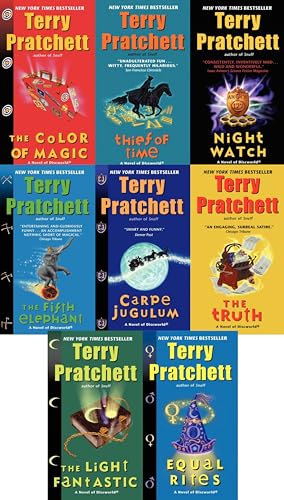Beispielbild fr Pratchett 8 Book Set: Night Watch / Truth / Carpe Jugulum / Color of Magic / Fifth Elephant / Light Fantastic / Equal Rights / Thief of Time zum Verkauf von Front Cover Books